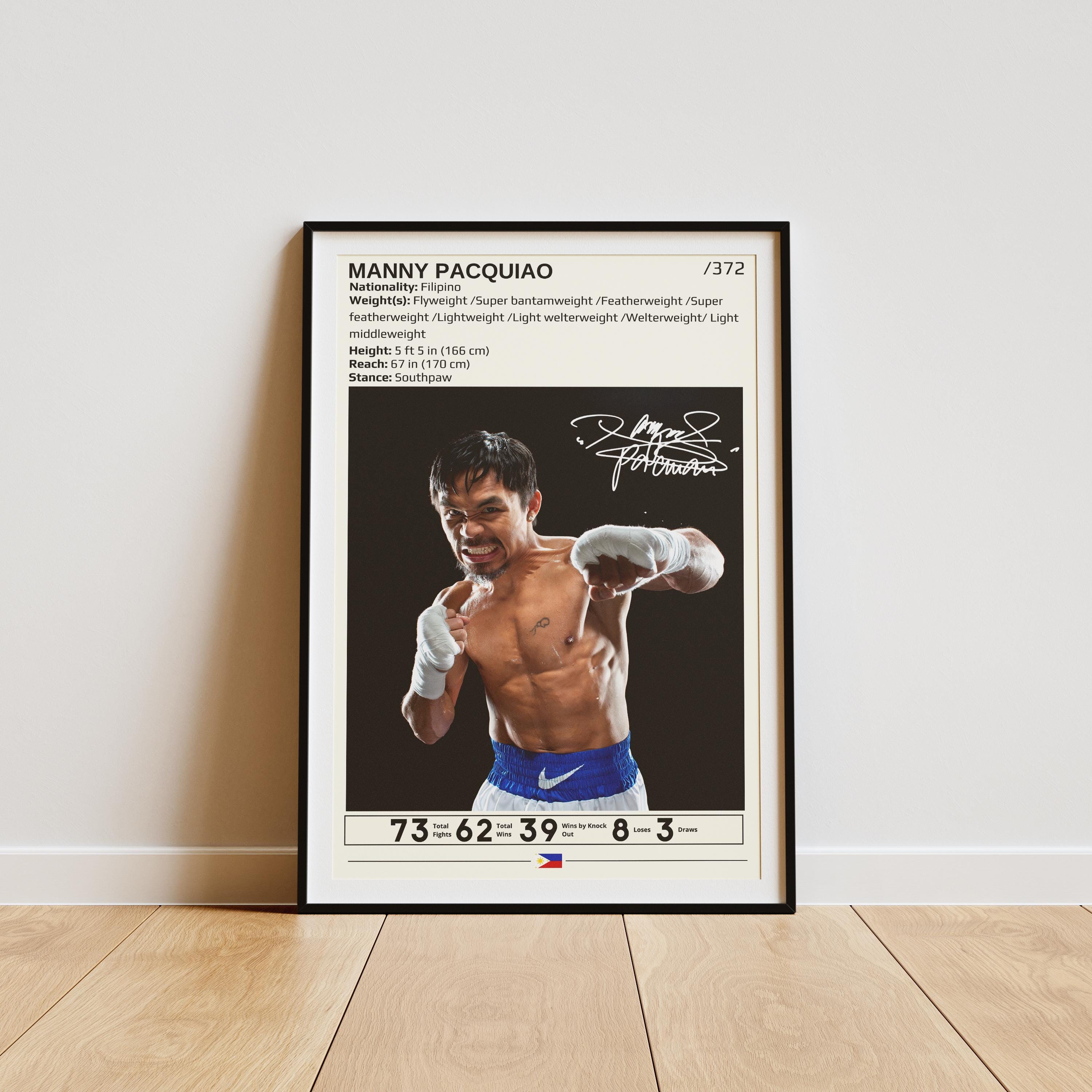 お宝Manny Pacquiao 直筆サイン入り ポスター35.5cm 28cm お宝Manny