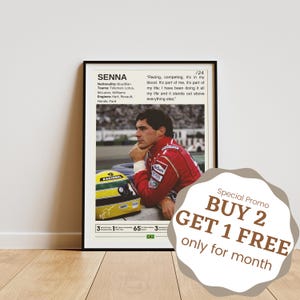 Ayrton Senna Poster, Formula One Posters, Formula 1 Wall Art, Senna Print, Motorsport Decor, Senna Fan Gifts