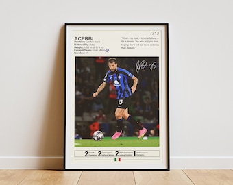 Francesco Acerbi Poster, Football Gifts, Soccer Poster, Francesco Acerbi Print, Soccer Wall Art, Italy Soccer Player Poster