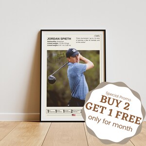 Jordan Spieth Poster, Golf Prints,  Golf Player Gift, Golf Wall Art, Sports Poster, Sports Bedroom Posters