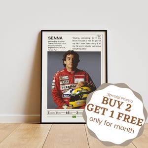 Ayrton Senna Poster, Formula One Posters, Formula 1 Wall Art, Senna Print, Motorsport Decor, Senna Fan Gifts
