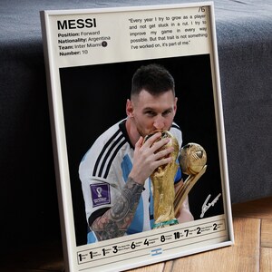 Lionel Messi Poster, Soccer Poster, Messi Print, Football Wall Art, Football Legend, Messi Fan Gifts