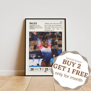 Simone Biles Poster, Gymnastics Posters, Simone Biles Prints, Biles Wall Art, Gymnasts Gift, Biles Fan Gifts, Motivational Sports Quotes