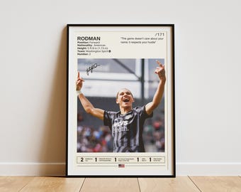 Plakat Trinity Rodman, Amerykański piłkarz plakat, Trinity Rodman wydruk, Plakat piłkarski, Piłka nożna sztuka ścienna, Prezenty piłkarskie
