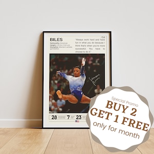 Simone Biles Poster, Gymnastics Posters, Simone Biles Prints, Biles Wall Art, Gymnasts Gift, Biles Fan Gifts, Motivational Sports Quotes
