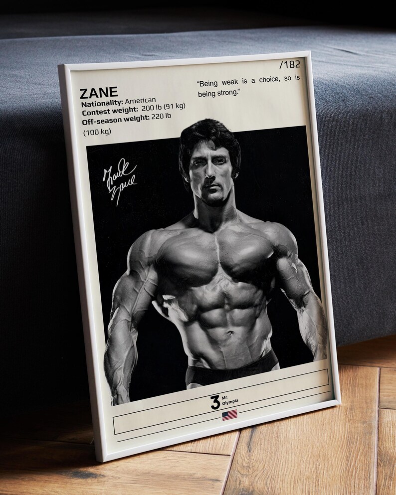 Zane Bodybuilder Frank Zane Poster, Bodybuilding Posters, Frank Zane Print, Frank Zane ...
