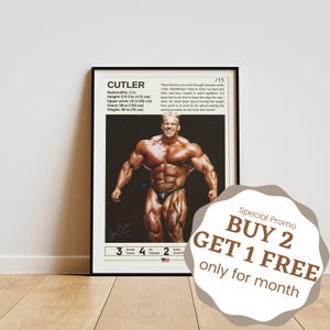 Jay Cutler Poster, Gym Wall Decor, Cutler Print, Bodybuilding Posters, Mr. Olympia Legend, Jay Isaac Cutler Fan Gifts
