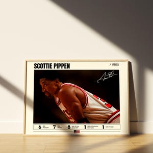 Scottie Pippen Poster, Basketball Wall Art, Basketball Legend, Scottie Pippen Fan Gift, Scottie Pippen Print, Basketball Poster