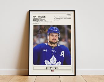 Auston Matthews Poster, Hockey Posters, Auston Matthews Prints, NHL Wall Art, Auston Matthews Gift, Hockey Wall Decor