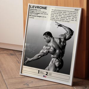 Póster de Kevin Levrone, pósteres de culturismo, arte mural para gimnasio, lámina de Levrone, leyenda del culturismo, regalos para fans de Levrone