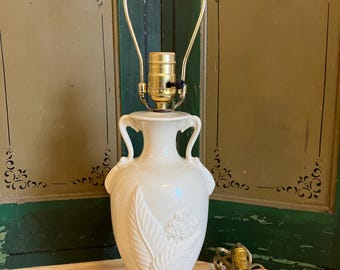 Vintage ceramic ivory embellished lamp