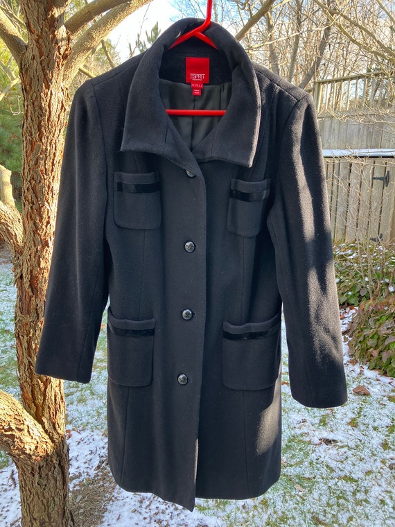 Vintage Esprit Coat, black coat, winter coat, wool