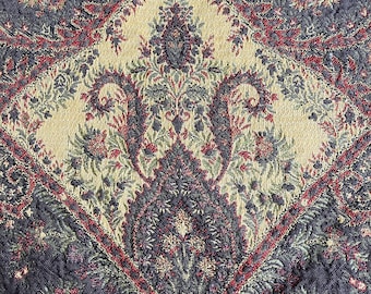 Italian Paisley Upholstery Fabric: Textured Tapestry Design, 6 yds