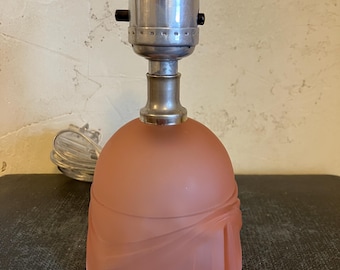 Art Deco Pink Glass Lamp
