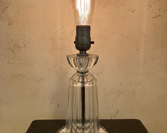 Pressed glass lamp, vintage lighting, accent lamp