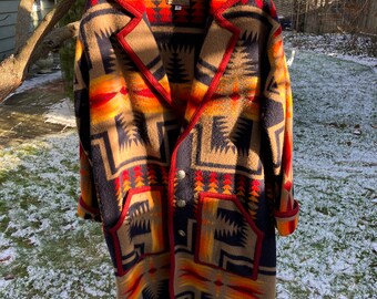 Vintage Double D Ranch Wear Duster, Blanket Coat, Southwestern, Sunset colors, Western clothing, New Mexico