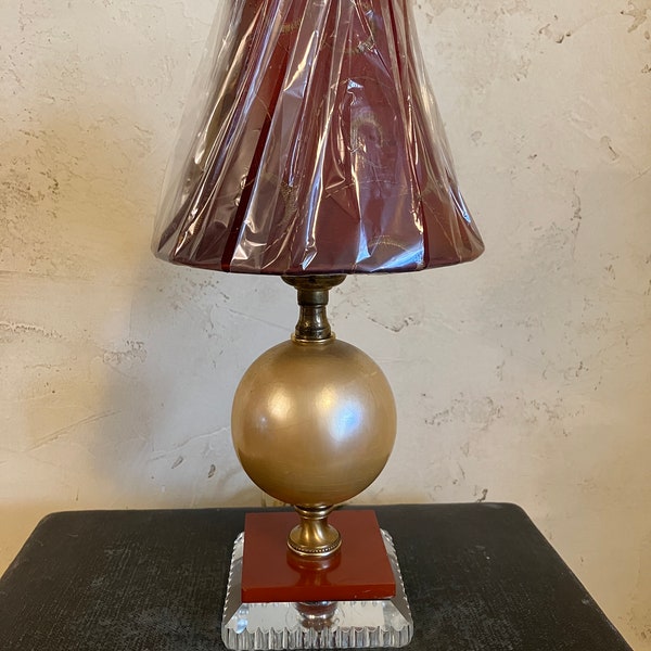 Unique vintage lamp, Night Lamp, Accent lamp, Gold accent, Mantle lamp, Shelf lamp