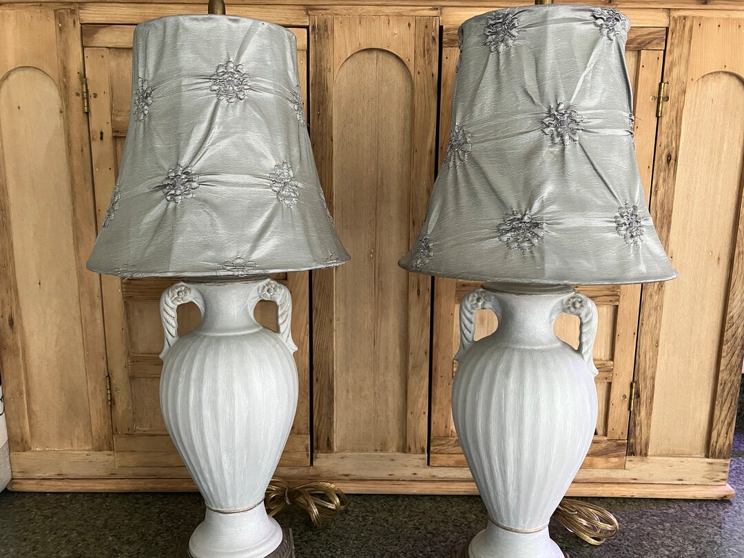 Pair of Lamps, French-style Lamps, Shabby Chic Lamps, Ceramic Lamps ...