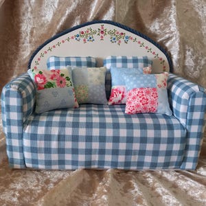 Blythe  sofa with cushions,  doll two seat sofa 1/6 scale   for diorama or  room-box