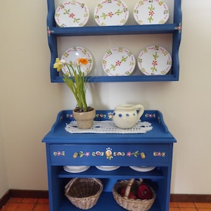Miniature dollhouse cupboard in twelve scale - painted furniture