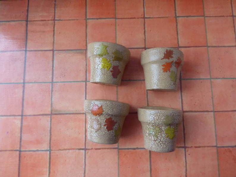 Puppenhaus Keramik Töpfe paar halbe Wand Töpfe OOAK | Etsy