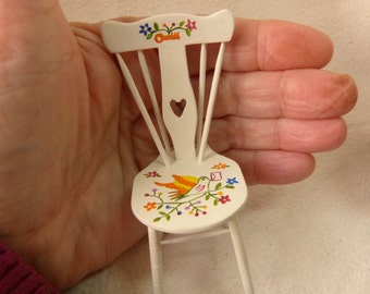 Dollhouse miniature chair in 12th scale hand crafted furniture unique original piece