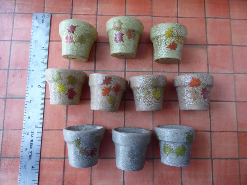 Puppenhaus Keramik Töpfe paar halbe Wand Töpfe OOAK | Etsy