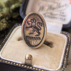Vintage Sterling Silver Lion Rampant Gold Plated Pin