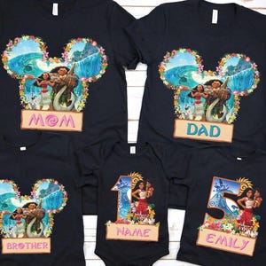 Moana Birthday Shirt, Princess Birthday Trip Shirt, Disney Family Shirt, Mom Dad Disney Tee, Disneyland Shirt, Maui Shirt, Moana 2 Movie