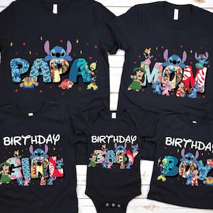 Stitch Birthday Matching Shirts: Custom Family Party T-Shirt Set