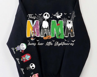 Sudadera de Halloween personalizada «A esta mamá le encantan sus pesadillas»