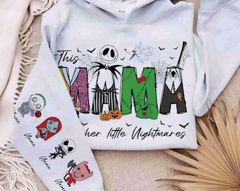 Sudadera "A esta mamá le encantan sus pesadillas": Terror familiar de Halloween personalizado