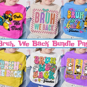 Bruh We Back PNG Bundle: Checkered Coquette Back To School (Digital Download