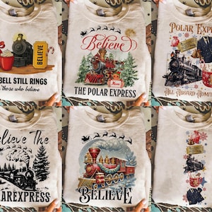 Polar Express Christmas PNG Bundle, Believe in Christmas PNG, North Pole Magic Png, Vintage Holiday Movie PNG, Merry Christmas Clipart