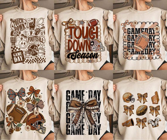 Bundle Retro Football PNG: Vintage Game Day Clipart (Digital Download)