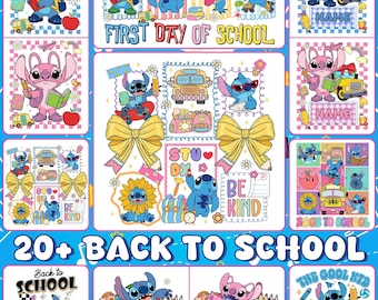 Paquete PNG divertido de regreso a clases: Clipart de extraterrestre, diseño retro infantil (descarga digital)