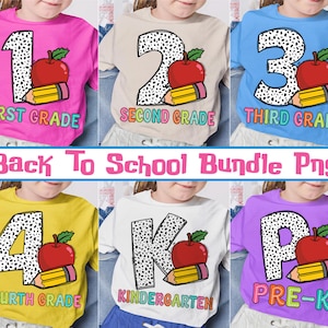 Back To School Bundle Png, Kindergarten, Pre-k 1st/2nd/3rd Grade, First Day Of School, Coquette Pencil, School Bundle Png, Back To School