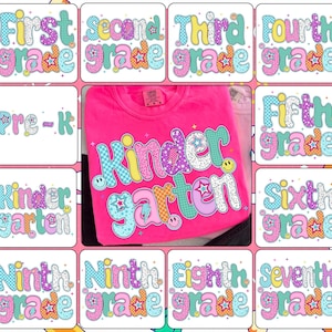Preppy Back To School Bundle, Kindergarten, First Day Of School, Coquette Pencil, Pre-k 1st/2nd/3rd Grade, School Bundle Png, Back To School