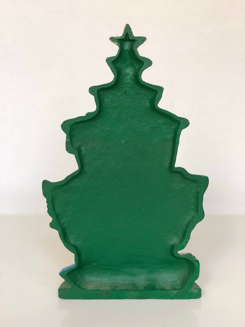 Vintage Cast Iron Christmas Tree Door Stop Etsy