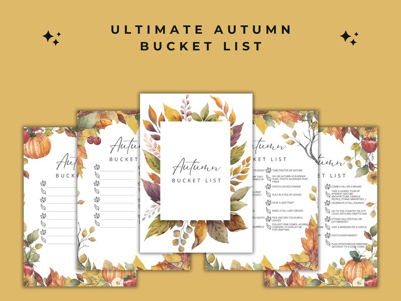 Washington Fall Activity Checklist ULTIMATE Autumn Bucket List Printable | Fall Activities Checklist ...