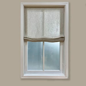 Sheer Linen Scalloped Roman Shades - Custom Relaxed Light Filtering Blinds | 100% Linen Window Treatment | Made to Order