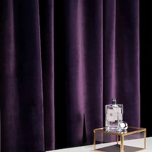 A Pair of Black Currant/Dark Purple Velvet Curtains, Bedroom Velvet Curtains, Living of Room, Eggplant Velvet Panels/drape, Custom Curtains