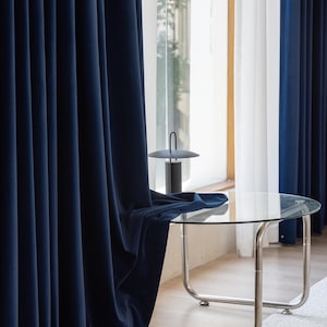 Pair of Cobalt/Royal Blue Custom Velvet Curtains - 50&#39;&#39;/75&#39;&#39;/112&#39;&#39; Wide Pencil Pleat or Ring Top Panels for Bedroom & Living Room