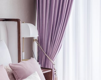 Paar kundenspezifische römische lila Samtvorhänge für Wohnzimmer, Schlafzimmer und Ankleidezimmer