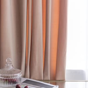 Pair of Dusty rose Velvet Curtain Panels - Blackout Custom Drapes for Living & Dining Room - Luxury Window Treatments