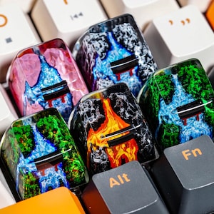 Torii Gate Keycap Set, Japanese Landscape Artisan Keycap for MX Cherry Switches, Custom Resin Keycap, Unique Gift for Him