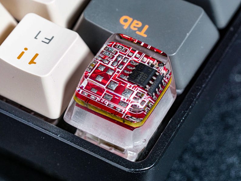 Circuit Board Resin Artisan Keycap Set, Transparent Keycap for Cherry MX Mechanical Keyboards, Custom Gaming Keycap Gift for Tech Lovers image 6
