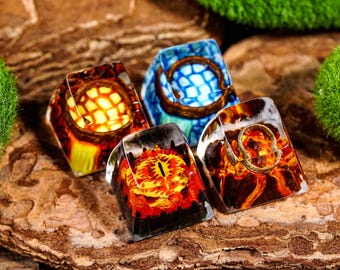 Movie Artisan Keycap Set for Mechanical Keyboards, Custom Resin Keycap for MX Cherry Switches, Handmade Keyboard Accessory