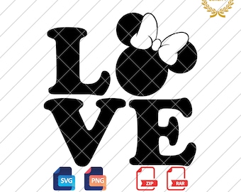 Minnie Mouse Love SVG: Valentine's Day Clipart (Digital Download)