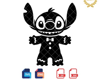Gingerbread Stitch Christmas SVG, Silhouette (SVG, PNG)
